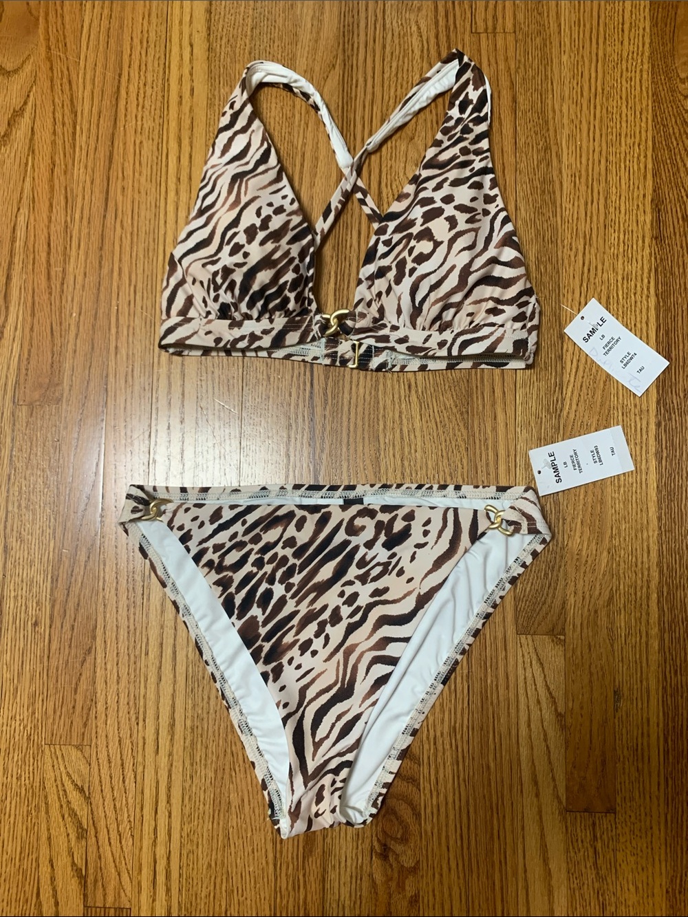 La Blanca swimsuit - animal print bikini set fierce territory cheeky cut